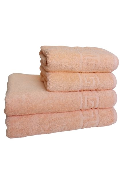 Set 4 Prosoape Pufoase Hoteliere, Model Greek,100% Bumbac, Densitate 550g/mp, Somon
