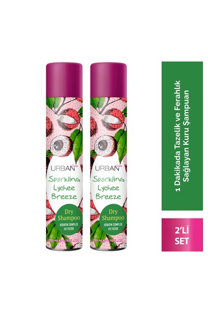 Sparkling Lychee Breezee Hacimlendirici Kuru Şampuan Seti 2x200ml- Vegan - Uv Korumalı