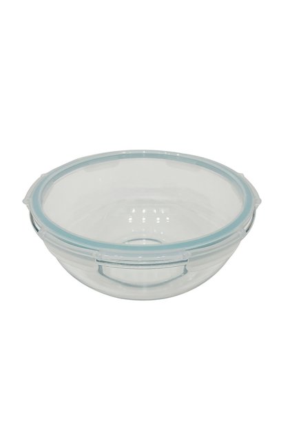 Bol pentru salata Carrefour Home, capac inclus, sticla, 2.4 L, Transparent