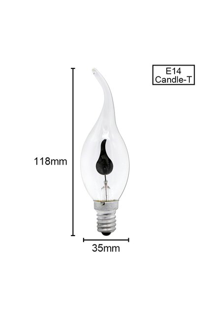 E14 ذيل 10 قطع/لوت مصباح LED على شكل شمعة من Edison Flame وميض E27 E14 220V 3W طرف/ذيل ريترو عتيق