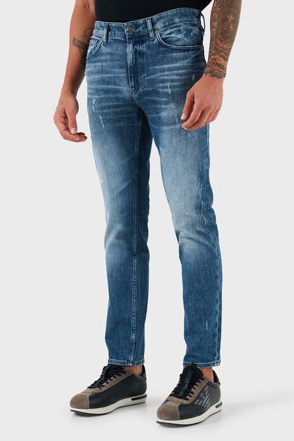 Streç Pamuklu Slim Fit Normal Bel Daralan Paça Jeans Erkek KOT PANTOLON 50544640 437