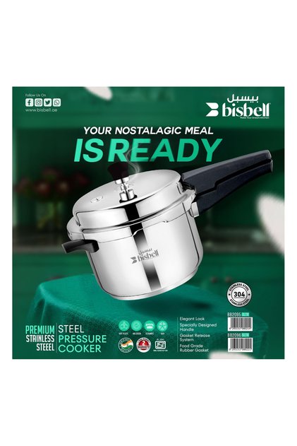 Stainless Steel Pressure Cooker Induction Base,5ltr,Durable and Fast Heat Distribution,BB2096
