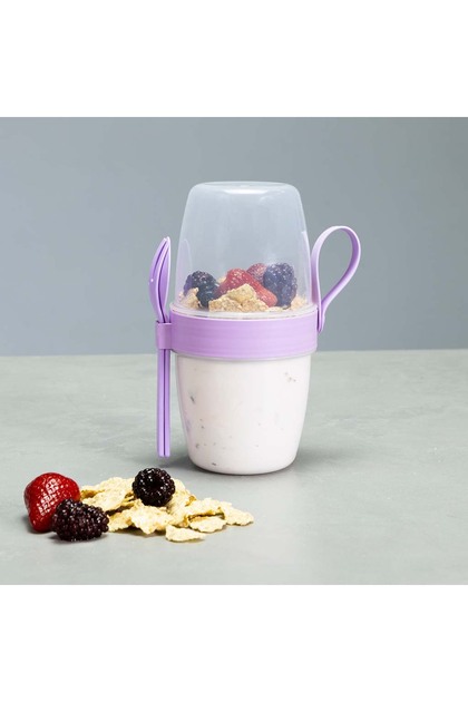 Yogurt Container Portable Breakfast and Snack Container - Small / Medium / Large Large Lilac