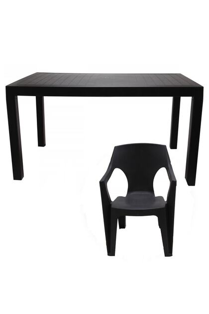 Set masa cu 6 scaune , pentru gradina si terasa, din plastic rezistent la umiditate si ...