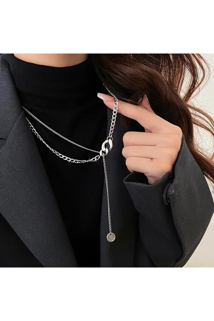 Titanium Steel Long Sweater Chain Necklace