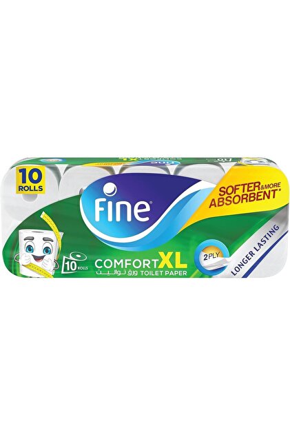 Comfort XL Toilet Tissues Paper, 10 Rolls x 250 sheets x 2 Ply