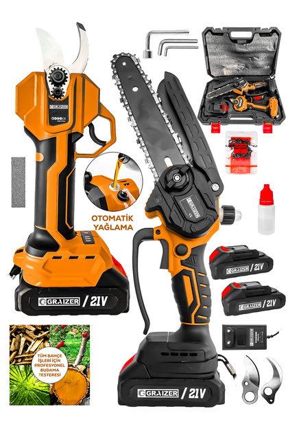 Graizer 2 li Set T-21 Vf 2 Akülü Çelik Şanzuman 2 Pala 2 Zincirli