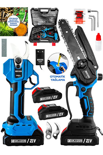 Graizer 2 li Set M-21 Vf 2 Akülü Çelik Şanzuman 2 Pala 2 Zincirli