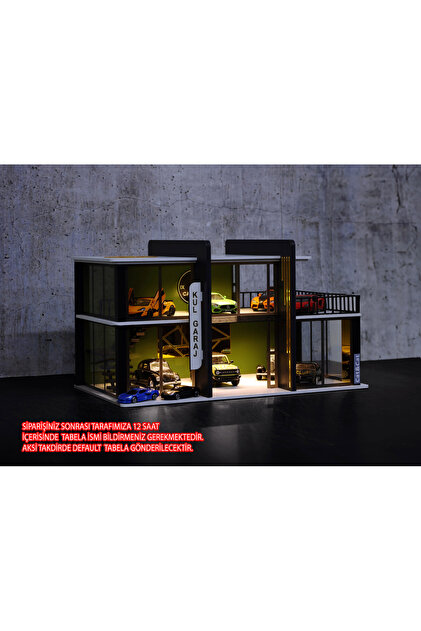 Cat&Cat Diecast Diorama Led Işıklı Garaj İsme Özel 1.32 Araç