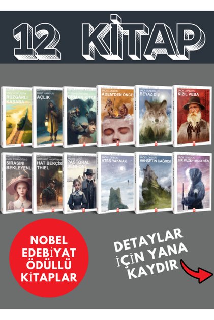 Yarısı Nobel Ödüllü! 12 Kitaplık Edebiyat Set