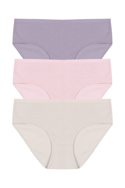 Women's 3-Piece Patterned Camisole Cotton High Waist Bato