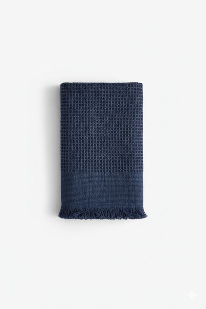 Anika Waffle Face Towel Denim 50X90