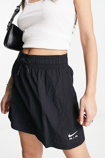 Air Woven Mini Skirt in Black Kadın Dokuma Spor Etek Siyah