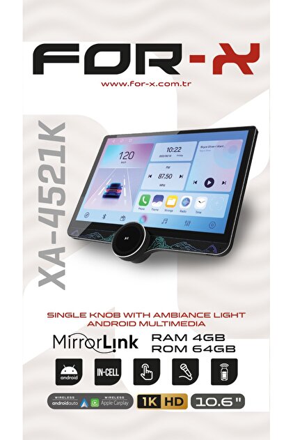 For-X XA-4521K 10.6 ARAÇ TABLETİ CARPLAY 4/64 ÇERÇEVESİZ - Fiyatı