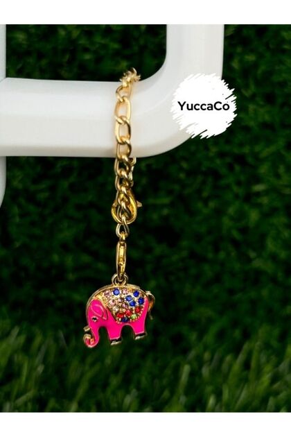 Lucky Elephant Thermos Ornament/Pink Elephant Thermos Charm/Elephant Animal Figure Bag Charm
