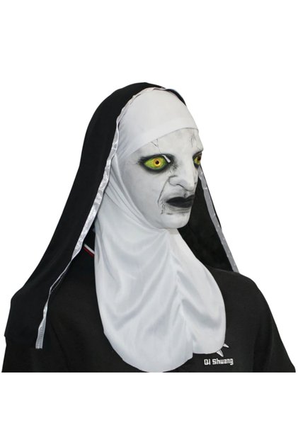 Mască de călugăriță horror cu ochi galbeni