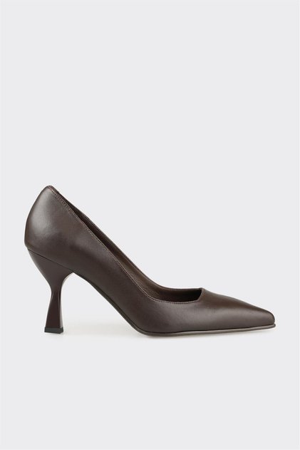 Kahve Deri Kadın Stiletto
