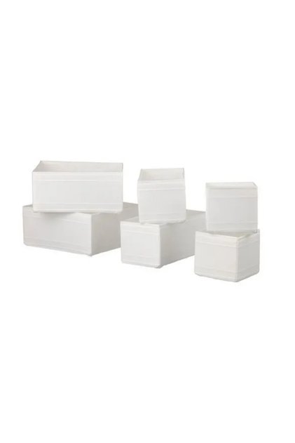 Premium Product Durable Sturdy Stylish Design Fabric Closet Drawer Organizer 6 Piece Bin Set Skubb