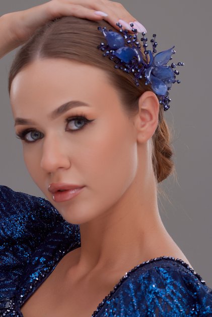 Sarah Flower Detailed Women's Hair Accessory Bride Wedding Promise Engagement Crown