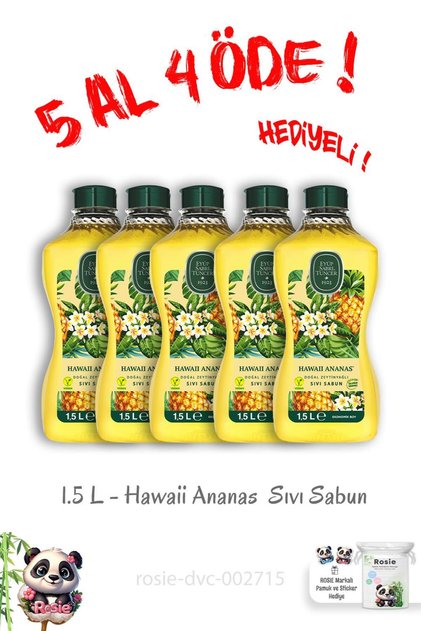 Hawaii Pineapple Liquid Soap 1.5 L Buy 5 Get 4 and Rosie Gift