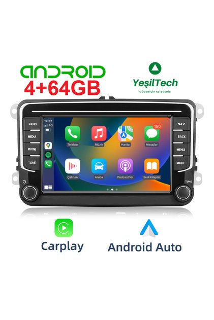 VOLKSWAGEN ANDROİD MULTİMEDYA 4GB-64GB 7 İNC HD IPS CARPLAY JETTA-PASSAT -GOLF-SKODA- SEAT
