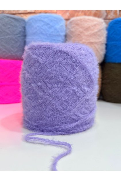 Rabbit Hair Yarn Hand Knitting Yarn 200Gr - Lilac