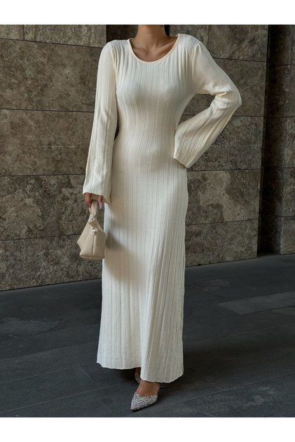 Ribbed Knit Dress with Waist Detail