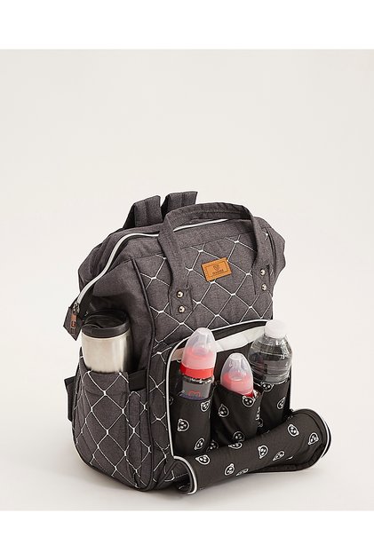 Mamma Premium Mother Baby Care Backpack with Thermal Bottle Holder and Stroller Strap Attachment
