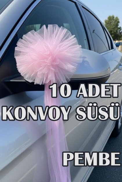 10 Adet Ponpon Konvoy Süsü - Araba Süsü - Pembe