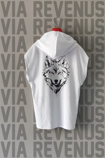 Kurt Front and Back Printed Zero Sleeve Hooded 100% Cotton Sports Tshirt