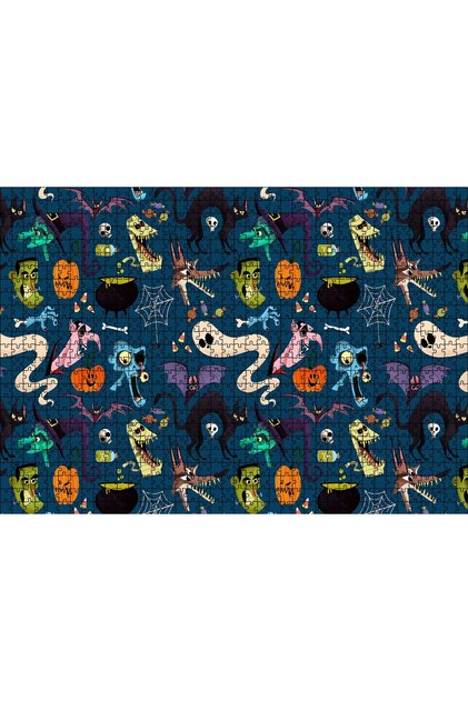 Cakasepetim Halloween Pattern 1000 Piece Puzzle Jigsaw Mdf (Wood)