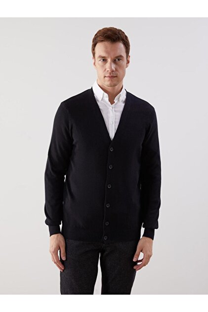 Standard Pattern V-Neck Men's Knitwear Cardigan (W5)