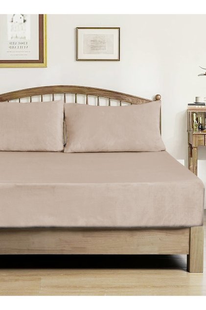Velvet Fitted Sheet Set – 3Pcs, Queen Size, Soft, Warm & Cozy, Fits 160x200 cm Single & Half Bed