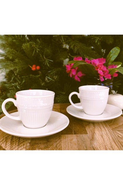 Soleil 2-Person Coffee Cup Set - White - 90 ml