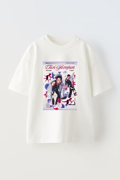 Txt 1 Printed Unisex Cotton White Oversize T-Shirt