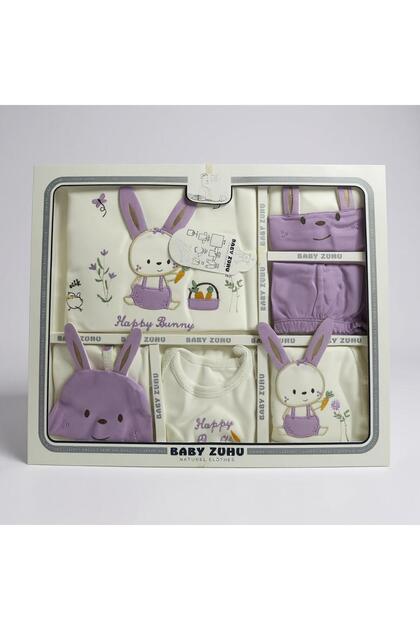10-Pack 100% Cotton Purple Embroidered Baby Hospital Release