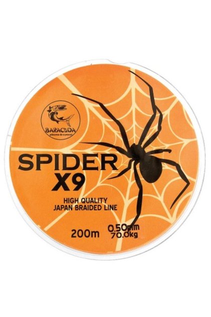 Fir textil Spider X9, 200 m, 9 fire împletite paralel, portocaliu-fluo 0,70 mm