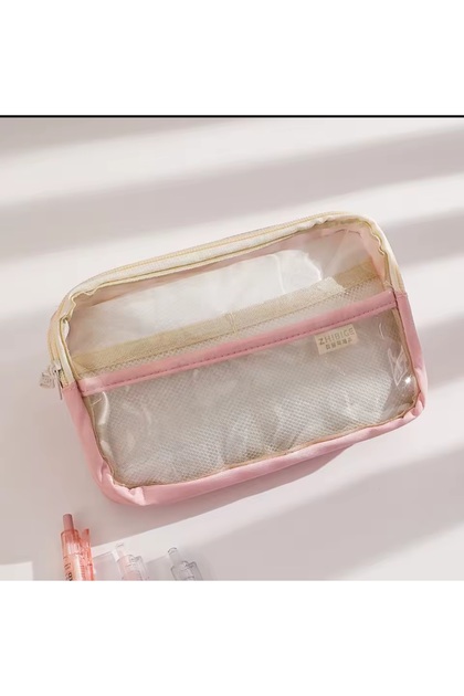 Kawaii Transparent Large Capacity Canvas Waterproof Pen Holder Wallet Cute Gift