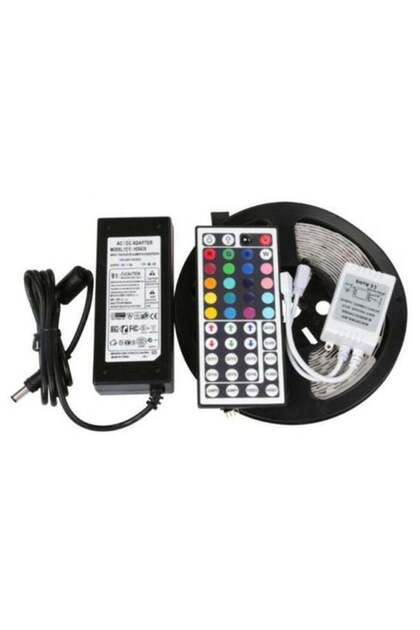 RGB Water Resistant LED Strip Lights With Remote Control And Power Adapter Multicolour 5meter