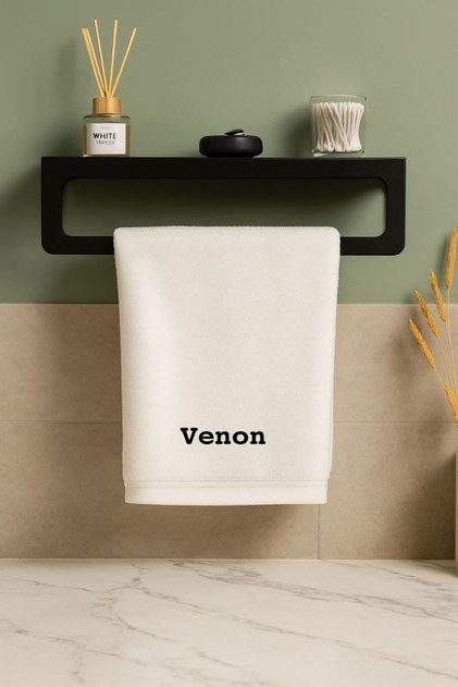 Black Strong Adhesive Modern Metal Shelf Bathroom Towel Rack