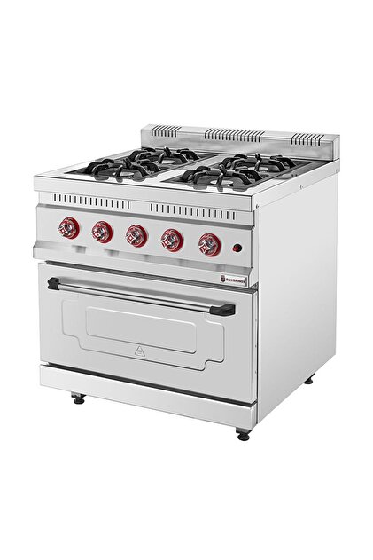 Silverinox Işıkgaz KZN-80 4 Gözlü Fırınlı Kuzine, 800x800x950 mm