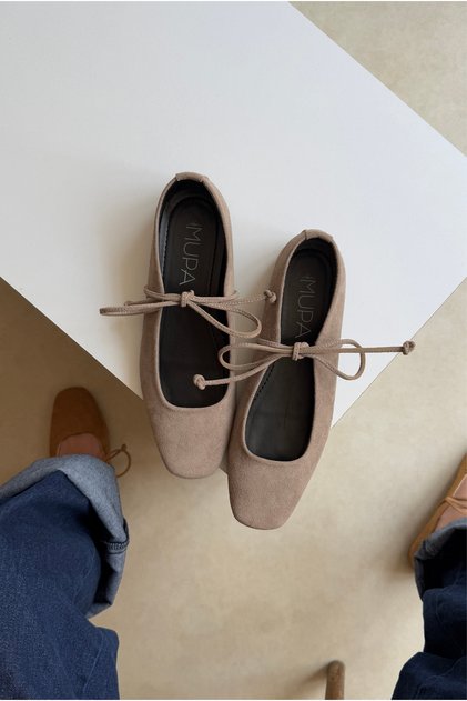 Women's Ballet Flats Taupe Suede