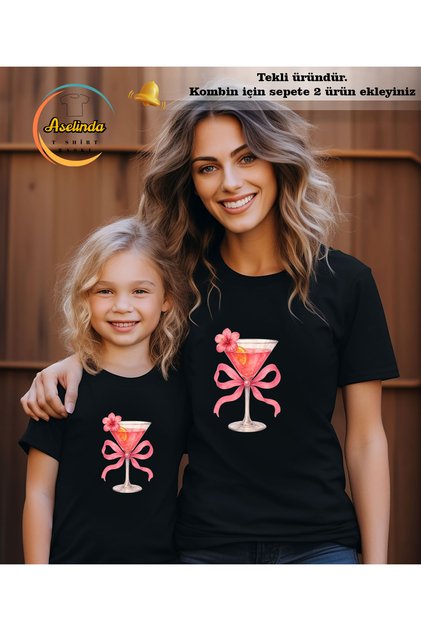 Mother-Daughter Cotton Crew Neck Matching T-Shirt-(Add 2 Items to Cart for Matching)
