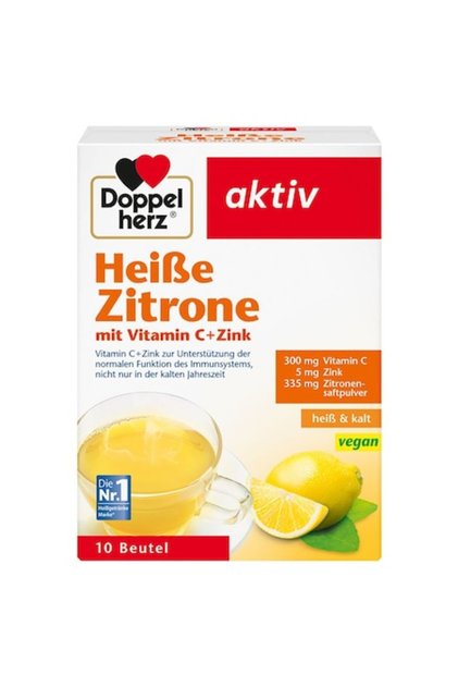 Supliment alimentar, Doppelherz, Zitrone cu vitamina C și zinc, 10 pliculețe