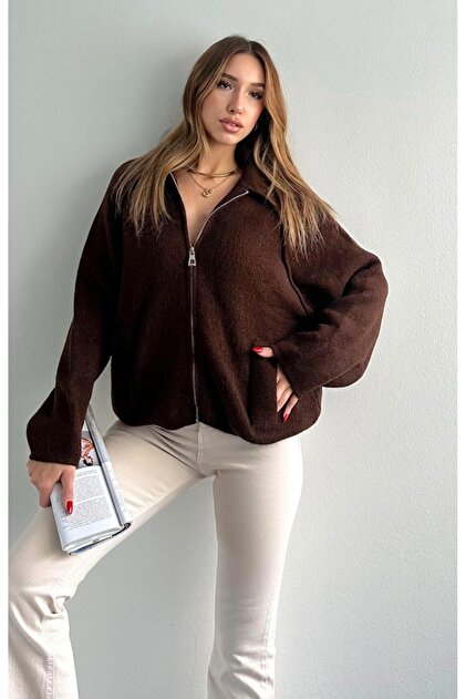Zippered Oversize Bogie Cardigan