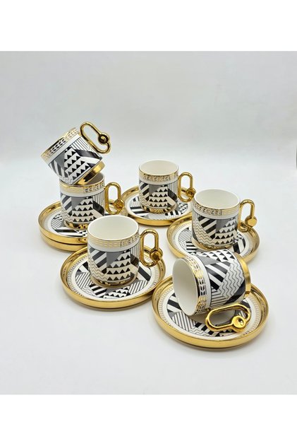 Ri̇o 6-Piece Porcelain Coffee Cup Set 90 ml
