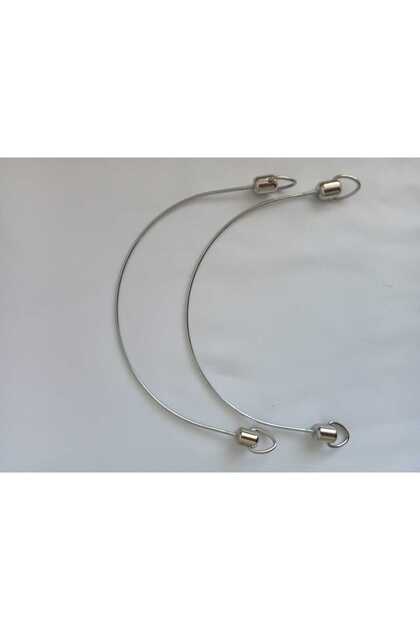 18 cm Iron Bag Handles with Metal Rings Sapi, Bag Accessory - Double