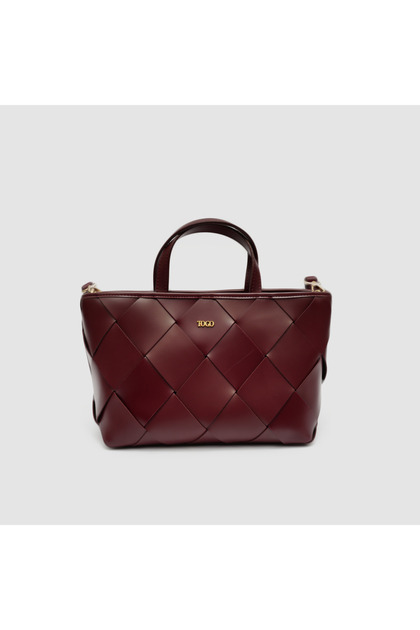 Bordo PU Kadın Çapraz Çantası [TG930236]