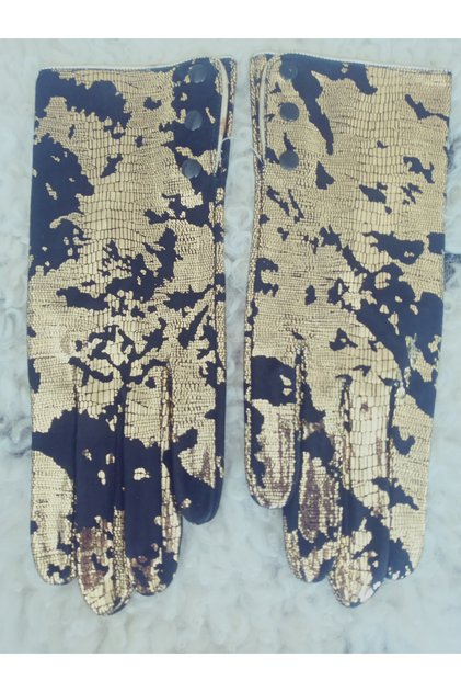 Gold Pattern Zik Lamb Leather Gloves