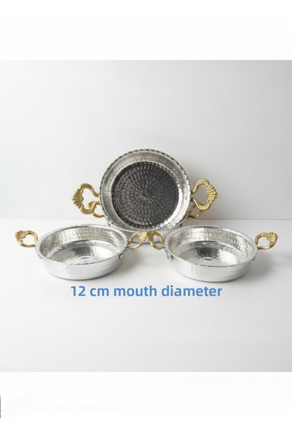 Copper 3-Piece Tin-Coated Breakfast Snack Bowl 12 cm